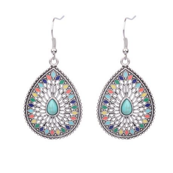 Bohemian Vintage Pendant Earrings, Women's Stylish Ethnic-inspired Earrings