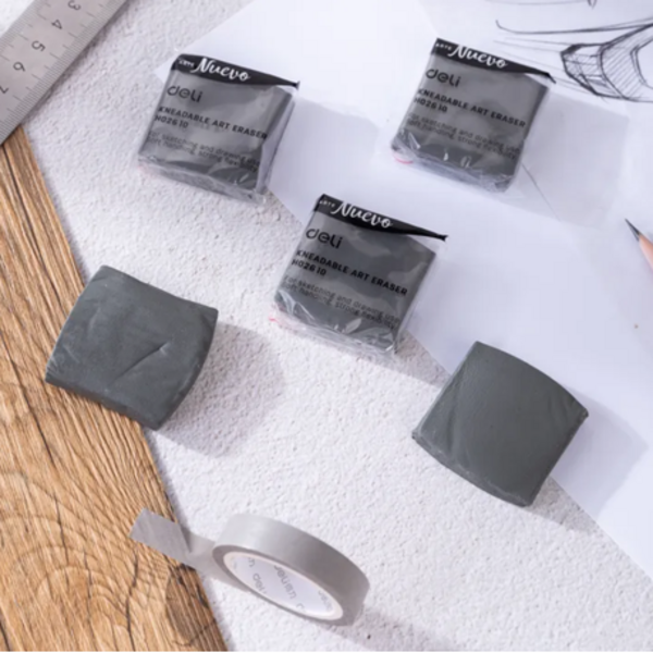 Deli Art Kneadable Eraser 40x40x10mm - Grey
