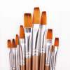 10Pcs Short Handle Flat Brush Set Drawing Paint Painting Brush Set