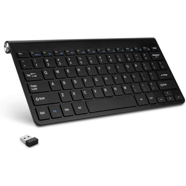 Mini Wireless Keyboard-Black,with USB dongle for laptops,phones,Tablets