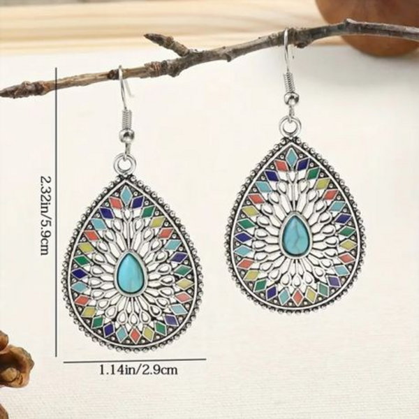 Bohemian Vintage Pendant Earrings, Women's Stylish Ethnic-inspired Earrings