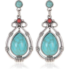 Water Drop Faux Turquoise Dangle Earrings for Women - Tribal Style