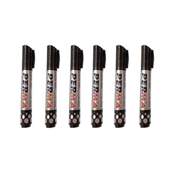 Permanent Markers - Quick-Dry 6 Pack
