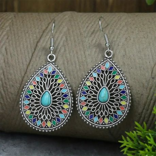 Bohemian Vintage Pendant Earrings, Women's Stylish Ethnic-inspired Earrings