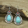 Water Drop Faux Turquoise Dangle Earrings for Women - Tribal Style