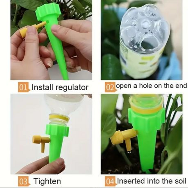 Adjustable Automatic Plant Watering System With Drip Irrigation Spike