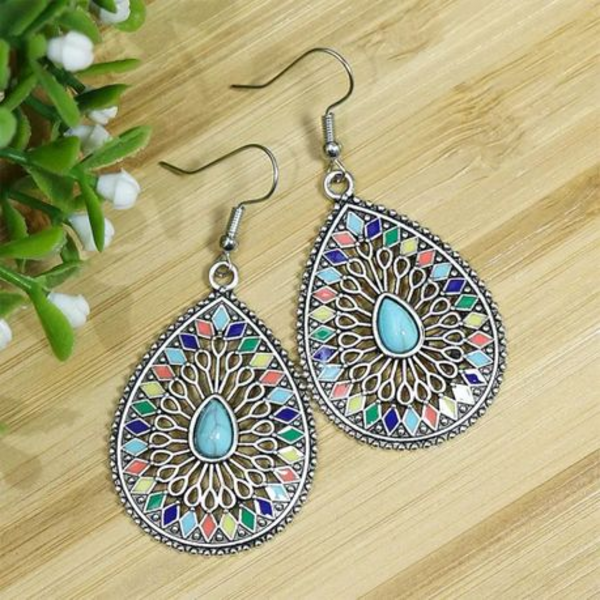 Bohemian Vintage Pendant Earrings, Women's Stylish Ethnic-inspired Earrings