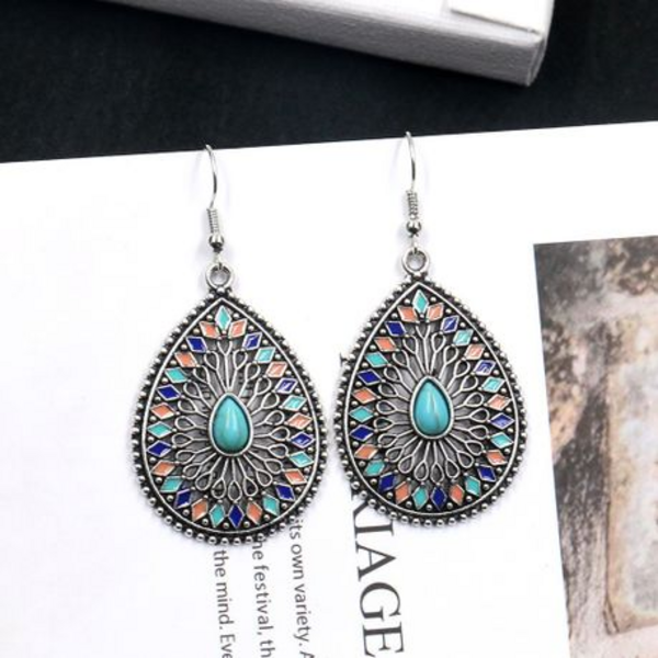 Bohemian Vintage Pendant Earrings, Women's Stylish Ethnic-inspired Earrings
