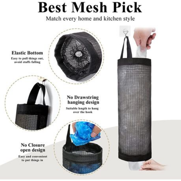 e58c532b-3ecd-432b-a435-f70ba6ece5da.png Hanging Mesh Garbage Bags Dispensers Household Plastic Bag Organizer, 2PCS