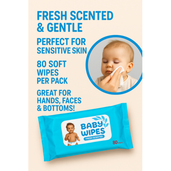 Gentle Care Wet Wipes x 3 pack (240 Wipes)